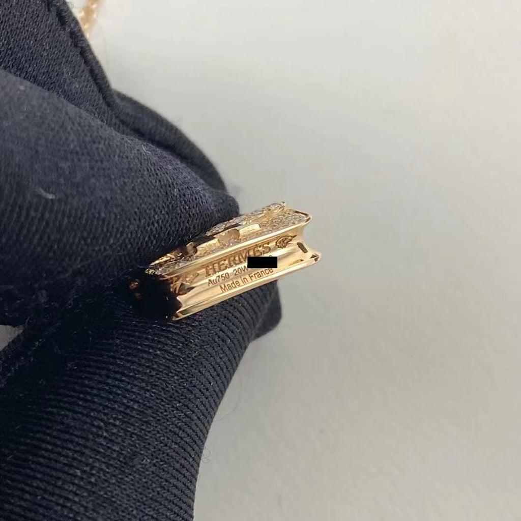 HERMES CONSTANCE AMULETTE NECKLACE ROSEGOLD