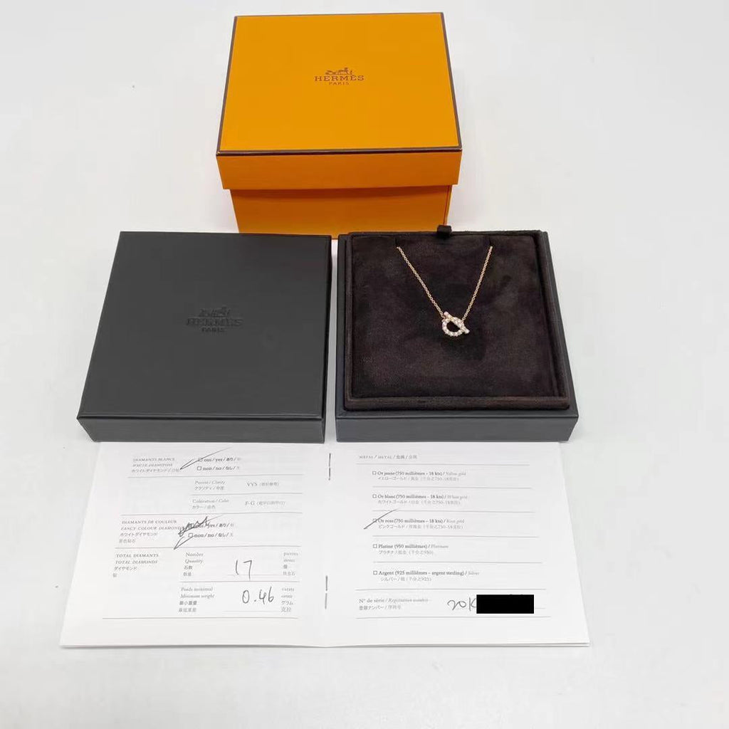HERMES FINESSE PENDANT ROSEGOLD WITH DIAMONDS