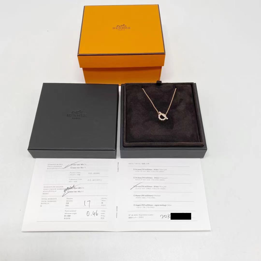 HERMES FINESSE PENDANT ROSEGOLD WITH DIAMONDS