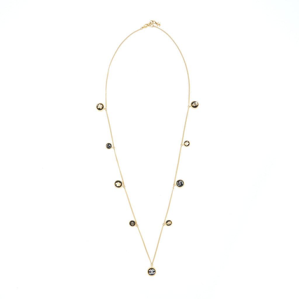 CHANEL CHARM LONG NECKLACE GOLD TONE