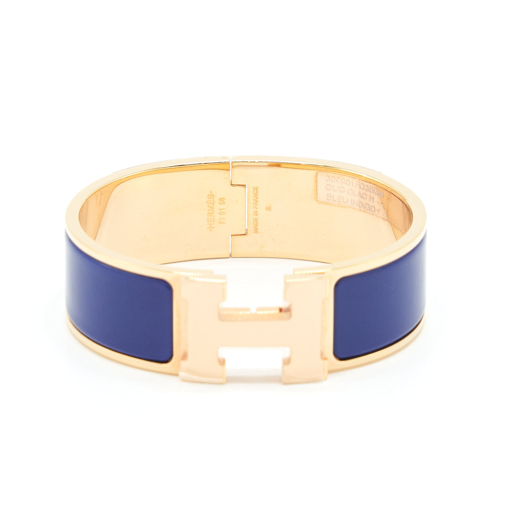 HERMES CLIC CLAC H BRACELET BLUE INDIGO RGHW