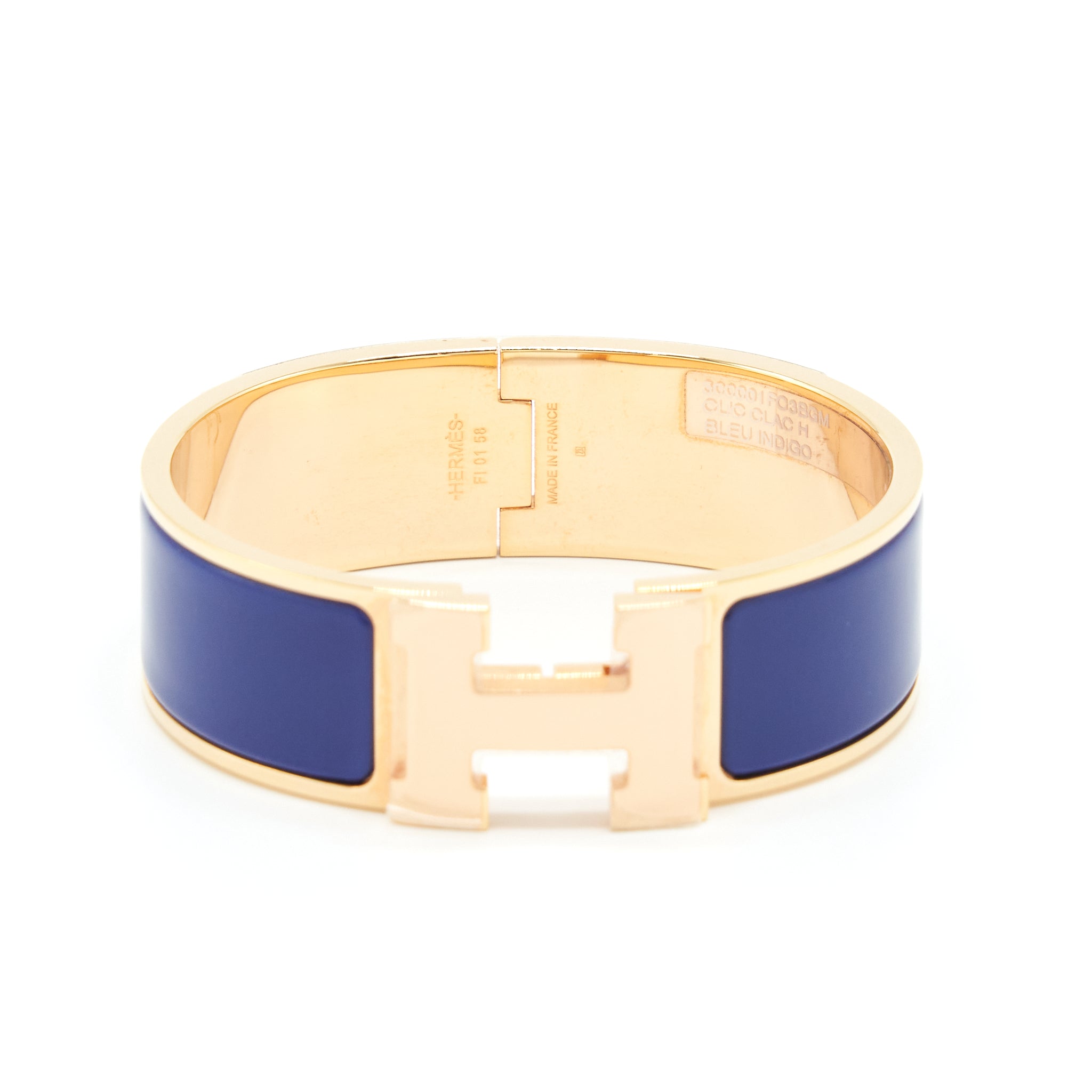 HERMES CLIC CLAC H BRACELET BLUE INDIGO RGHW