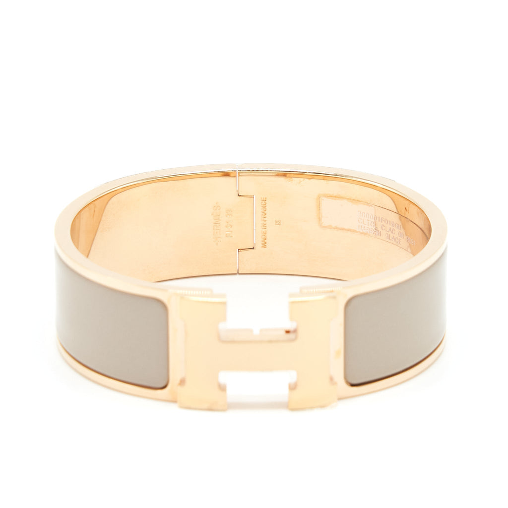 HERMES CLIC CLAC BRACELET MARRON GLACÉ RGHW