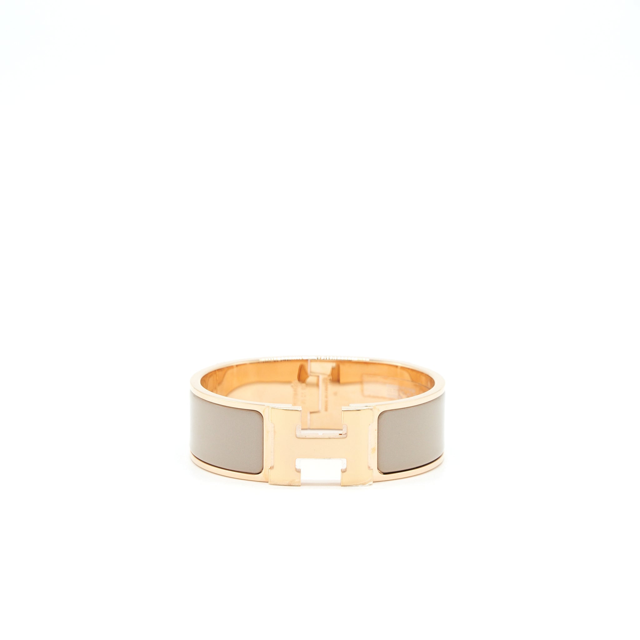 HERMES CLIC CLAC BRACELET MARRON GLACÉ RGHW