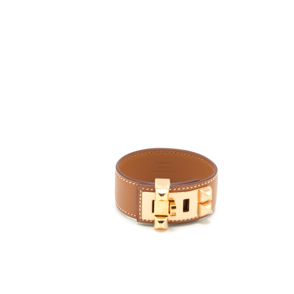 HERMES SIZE T3 COLLIER DE CHIEN 24 BRACELET EPSOM GOLD RGHW