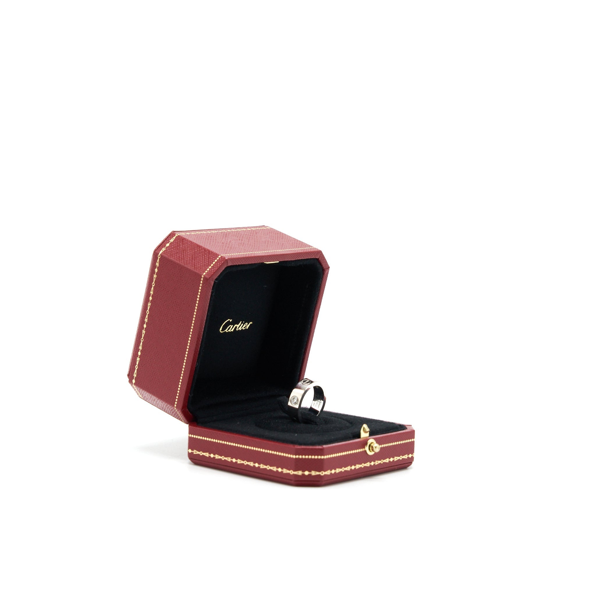 CARTIER LOVE RING WITH THREE DIAMONDS WHITE GOLD
