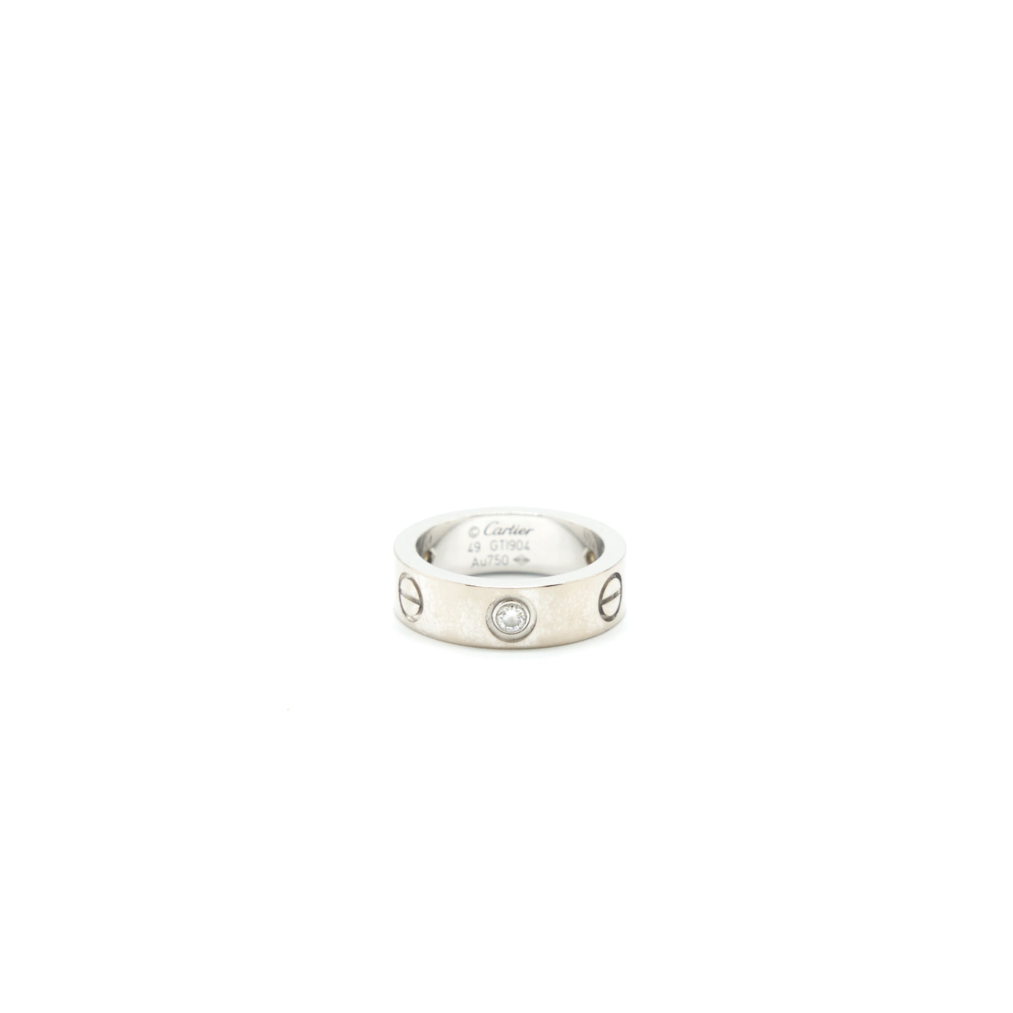 CARTIER LOVE RING WITH THREE DIAMONDS WHITE GOLD