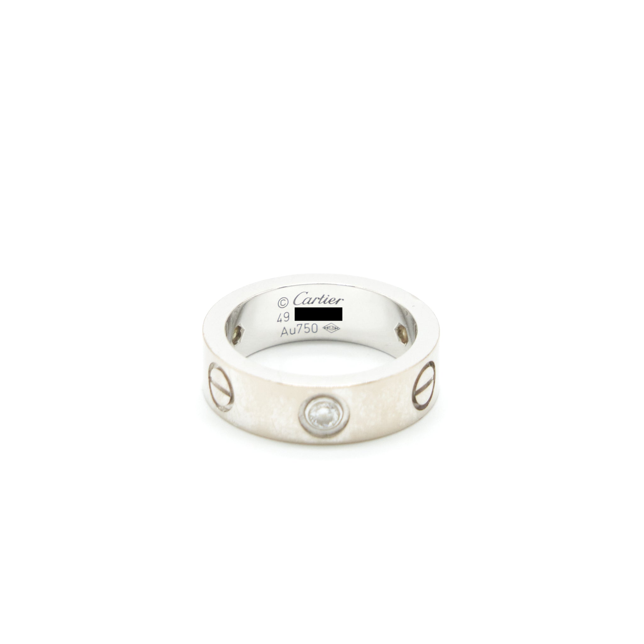 CARTIER LOVE RING WITH THREE DIAMONDS WHITE GOLD