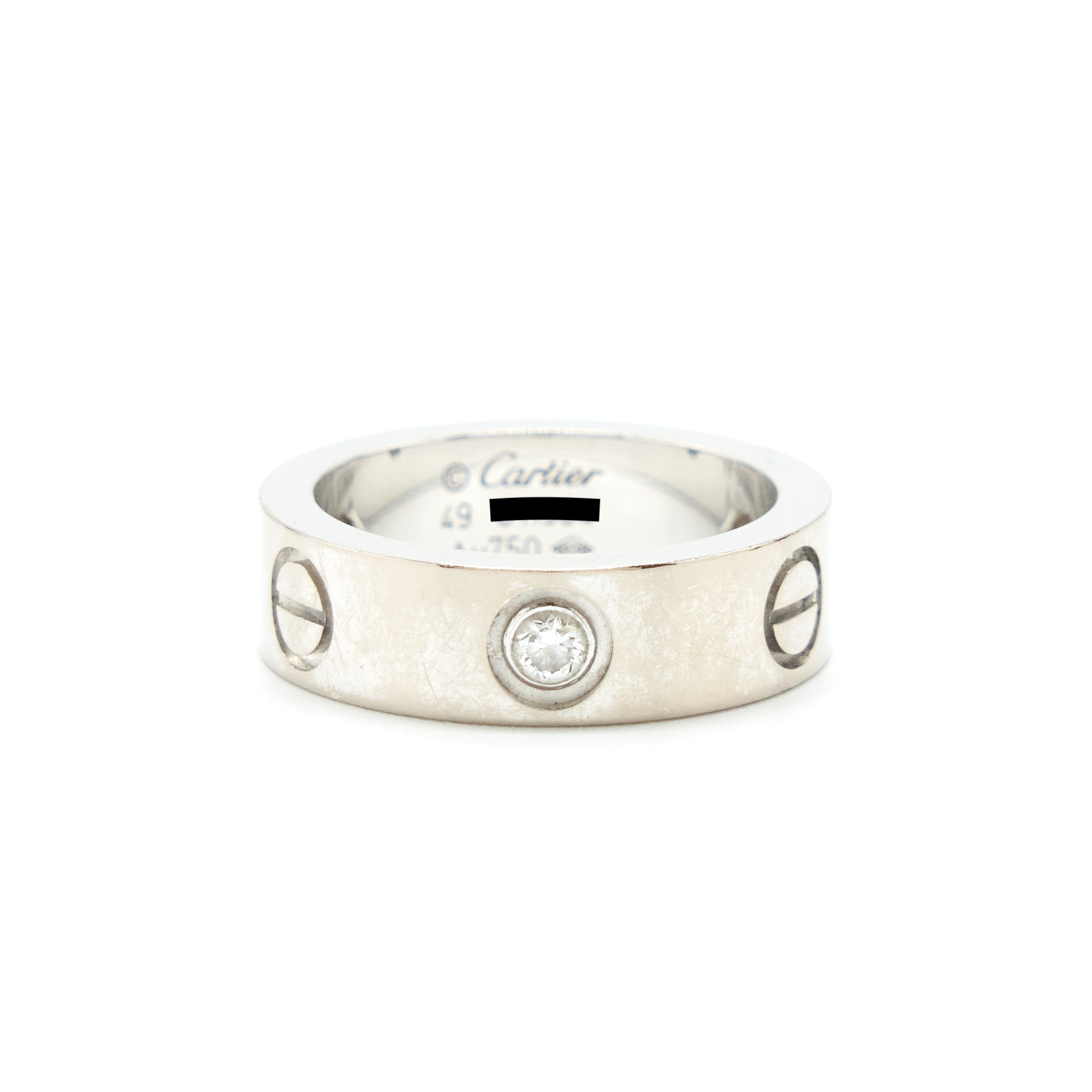 CARTIER LOVE RING WITH THREE DIAMONDS WHITE GOLD