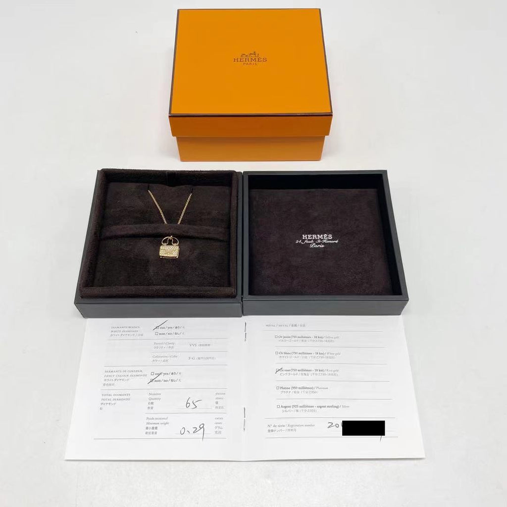 HERMES CONSTANCE AMULETTE NECKLACE ROSEGOLD