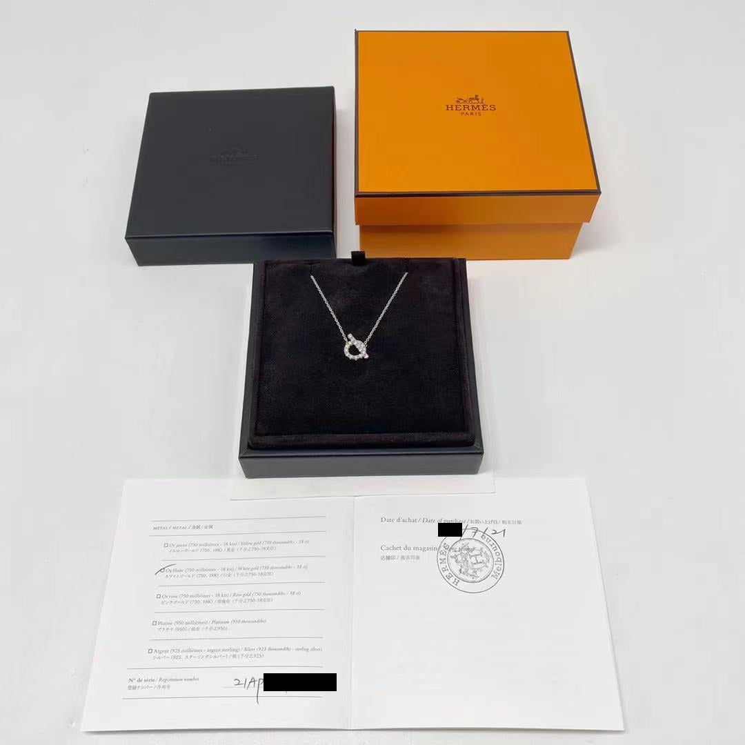 HERMES FINESSE NECKLACE WHITE GOLD