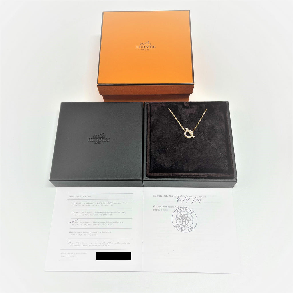 HERMES FINESSE NECKLACE ROSEGOLD WITH DIAMONDS