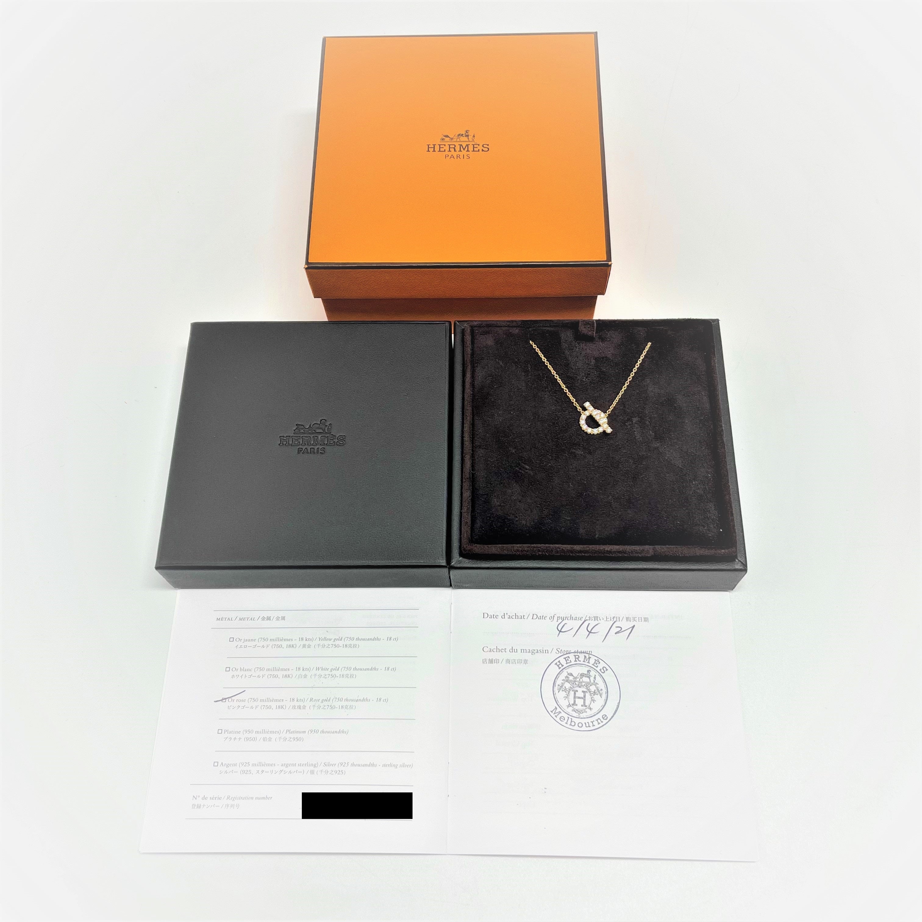 HERMES FINESSE NECKLACE ROSEGOLD WITH DIAMONDS