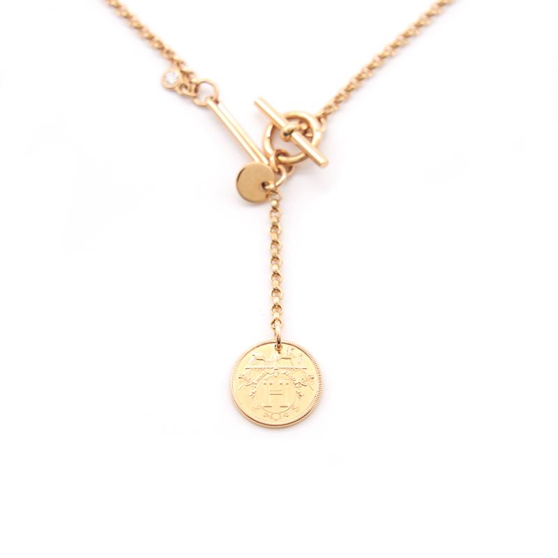 HERMES EX-LIBRIS PENDANT ROSE GOLD