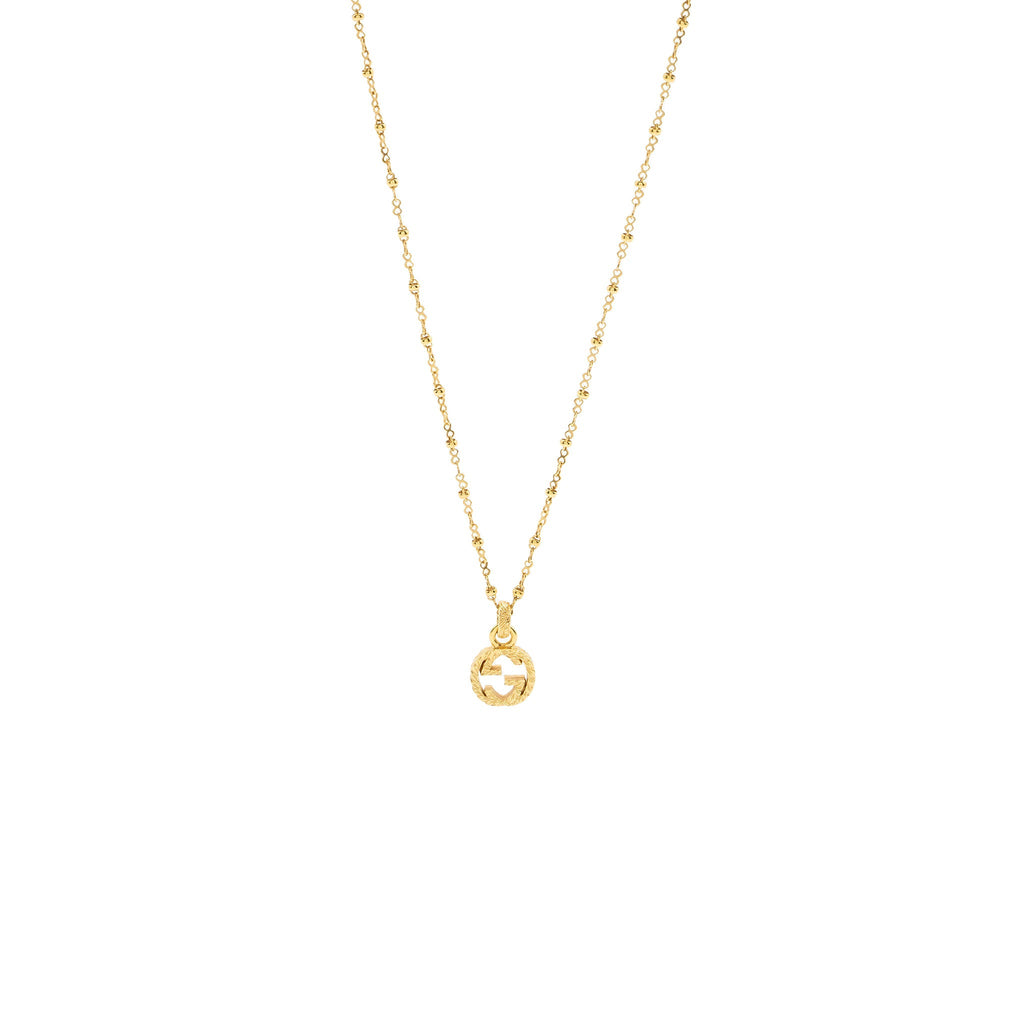 GUCCI YELLOW GOLD NECKLACE WITH INTERLOCKING G