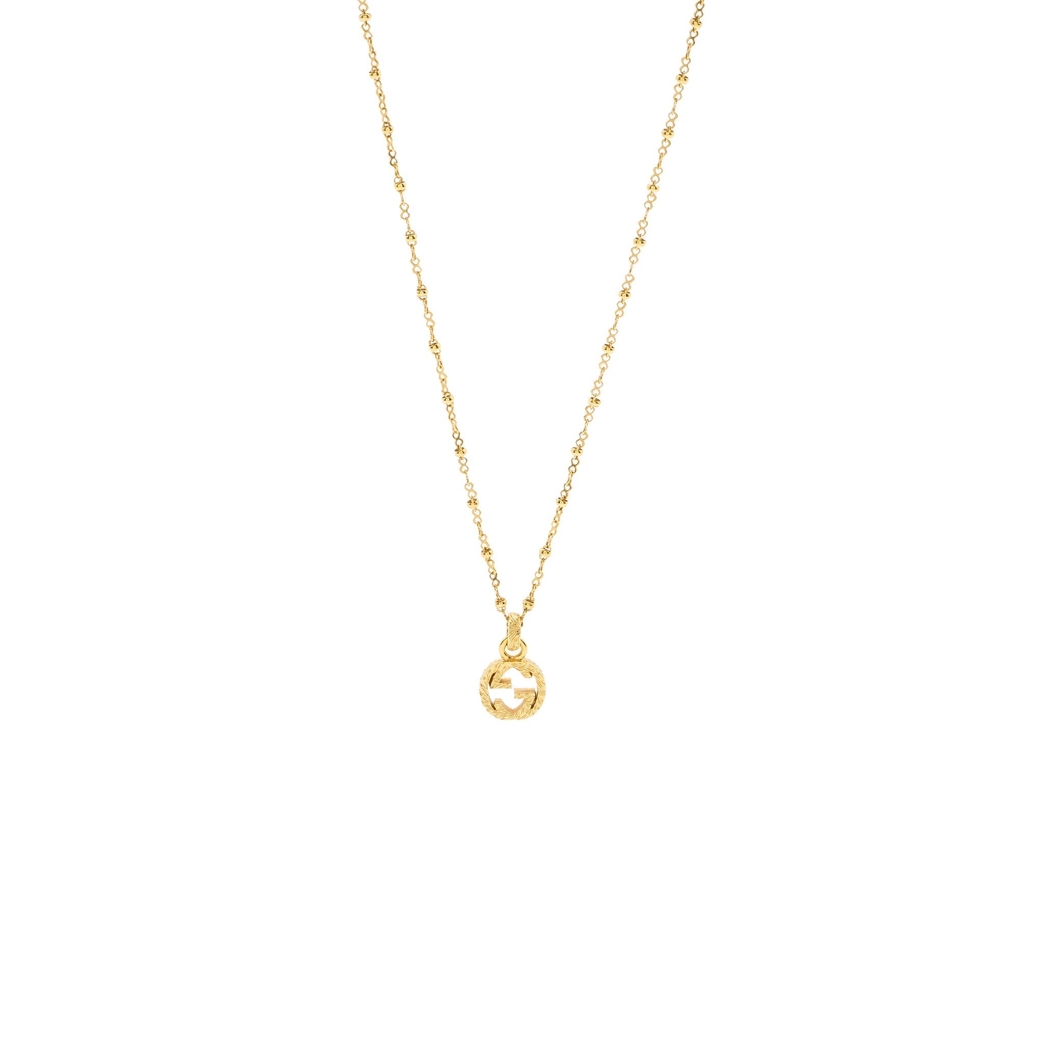 GUCCI YELLOW GOLD NECKLACE WITH INTERLOCKING G