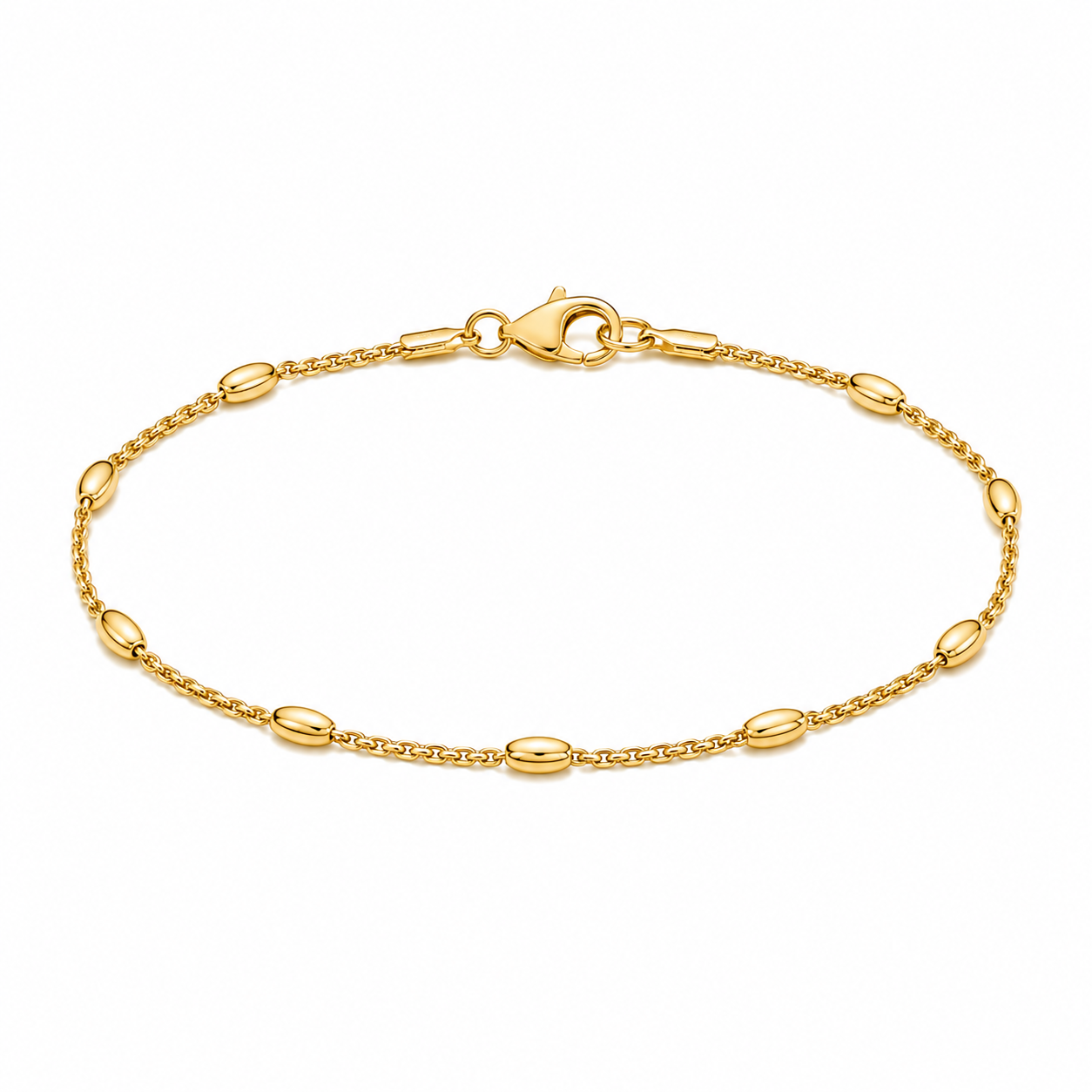 EZLIER SATELLITE BEAD CHAIN BRACELET — GOLD