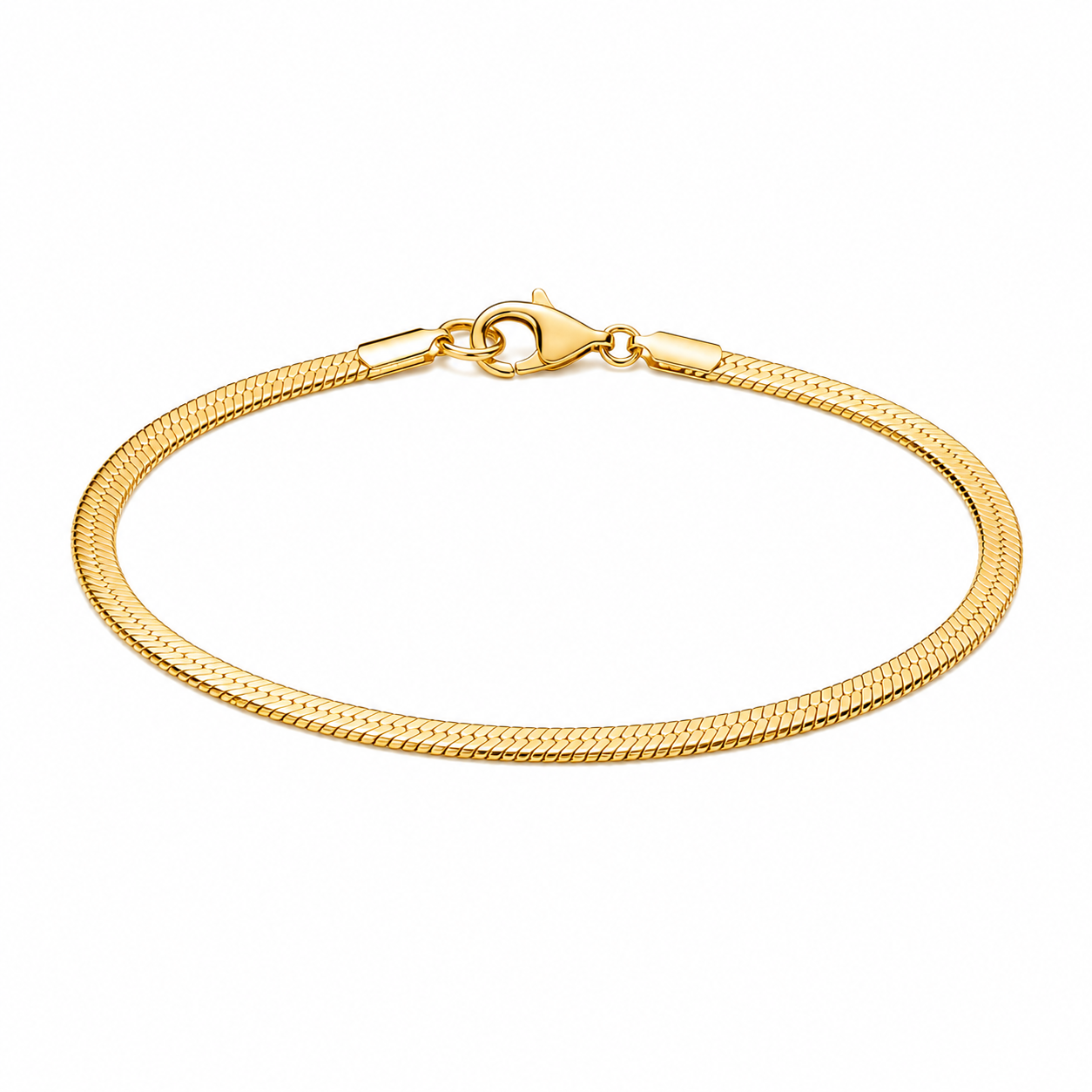 EZLIER HERRINGBONE CHAIN BRACELET — GOLD
