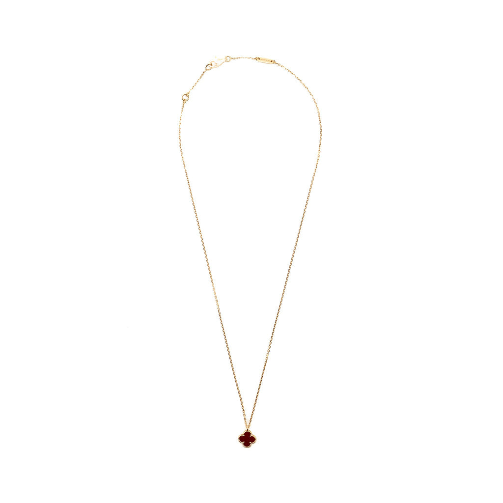 VAN CLEEF AND ARPELS SWEET ALHAMBRA PENDANT PENDANT ROSE GOLD CARNELIAN