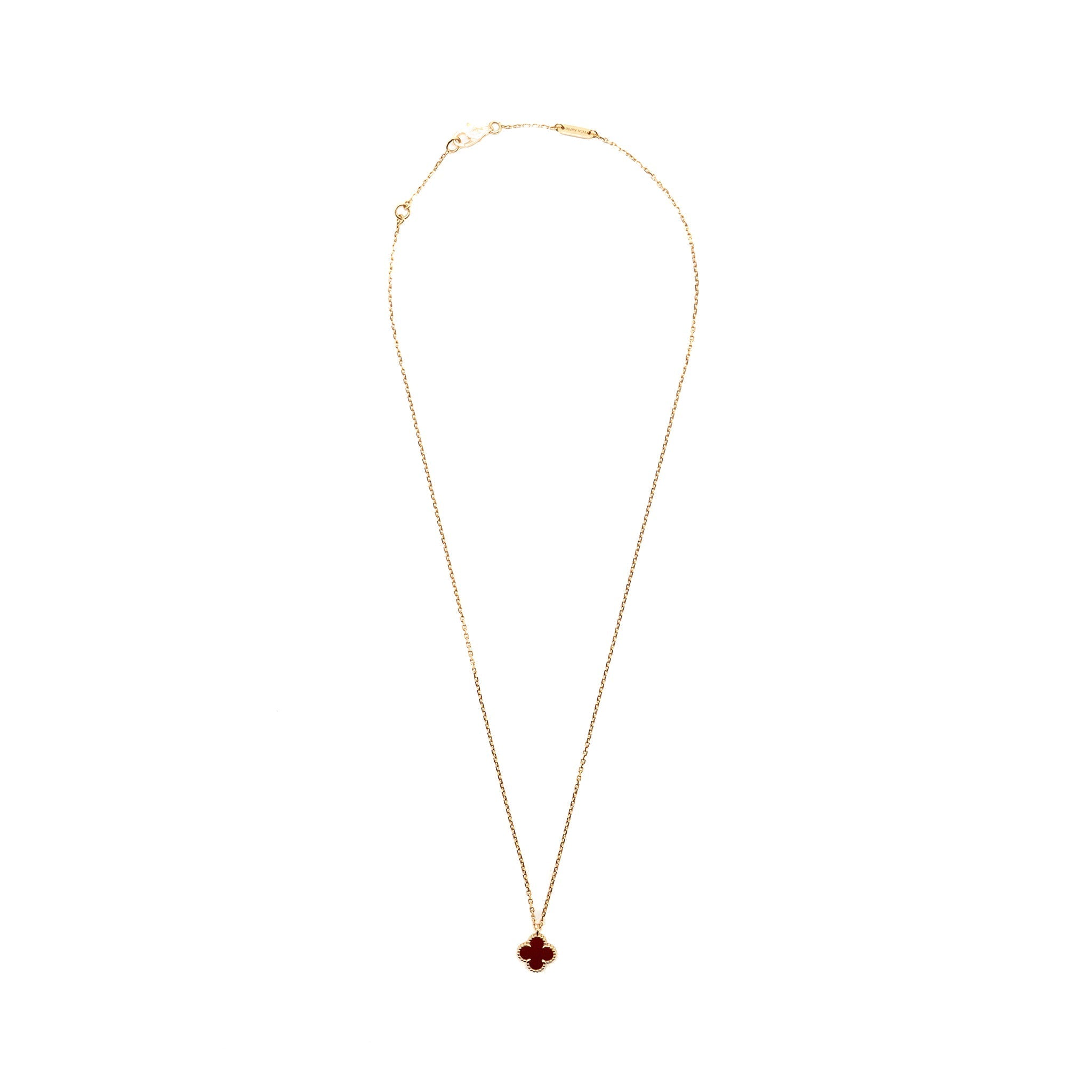 VAN CLEEF AND ARPELS SWEET ALHAMBRA PENDANT PENDANT ROSE GOLD CARNELIAN