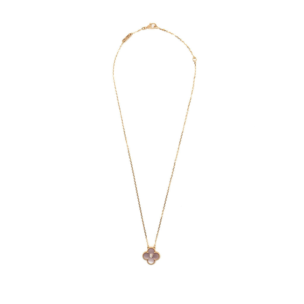 VAN CLEEF & ARPELS 2025 HOLIDAY PENDANT PINK MOTHER OF PEARL ROSE GOLD WITH DIAMOND