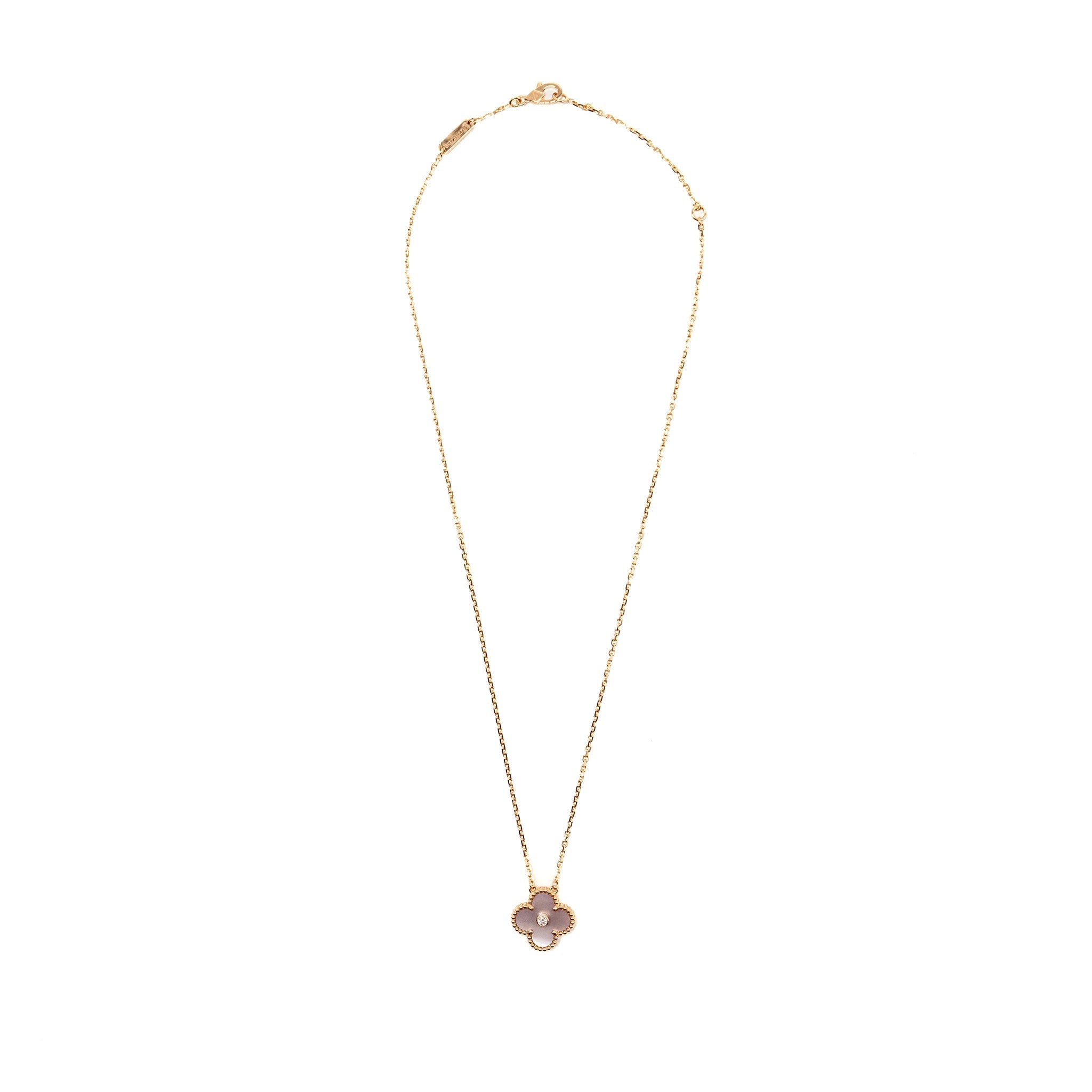VAN CLEEF & ARPELS 2025 HOLIDAY PENDANT PINK MOTHER OF PEARL ROSE GOLD WITH DIAMOND