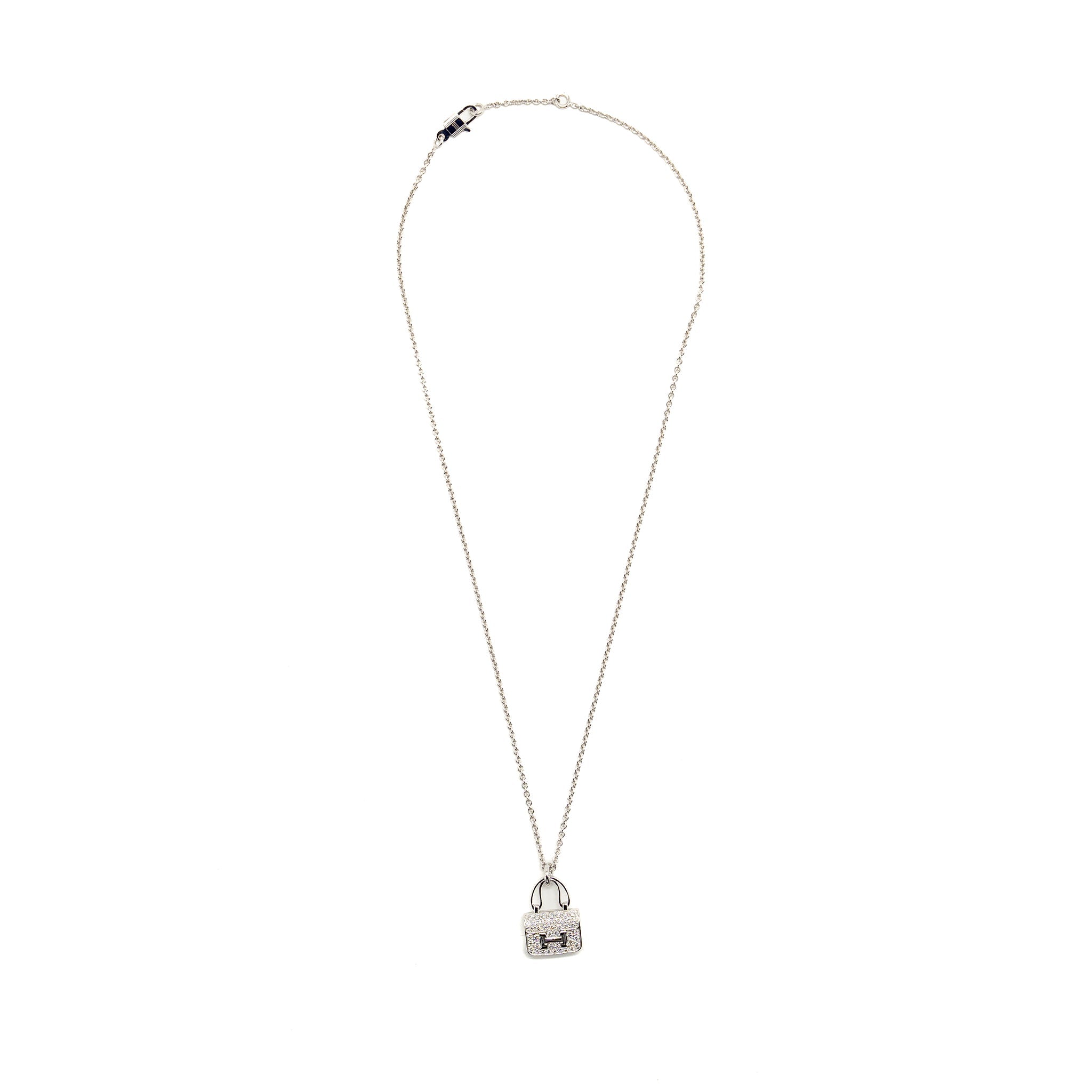 HERMES CONSTANCE AMULETTE PENDANT WHITE GOLD WITH DIAMONDS