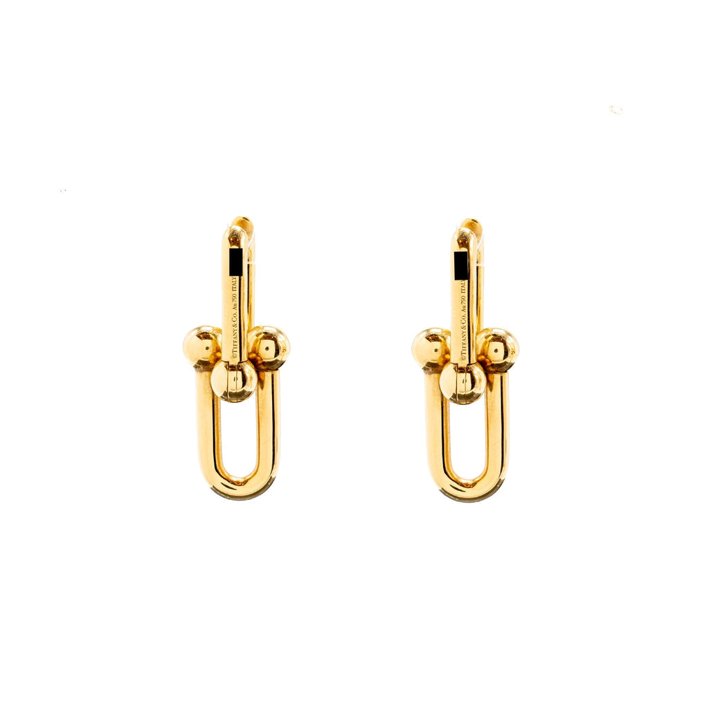 TIFFANY HARDWARE LARGE LINK EARRINGS YELLOW GOLD