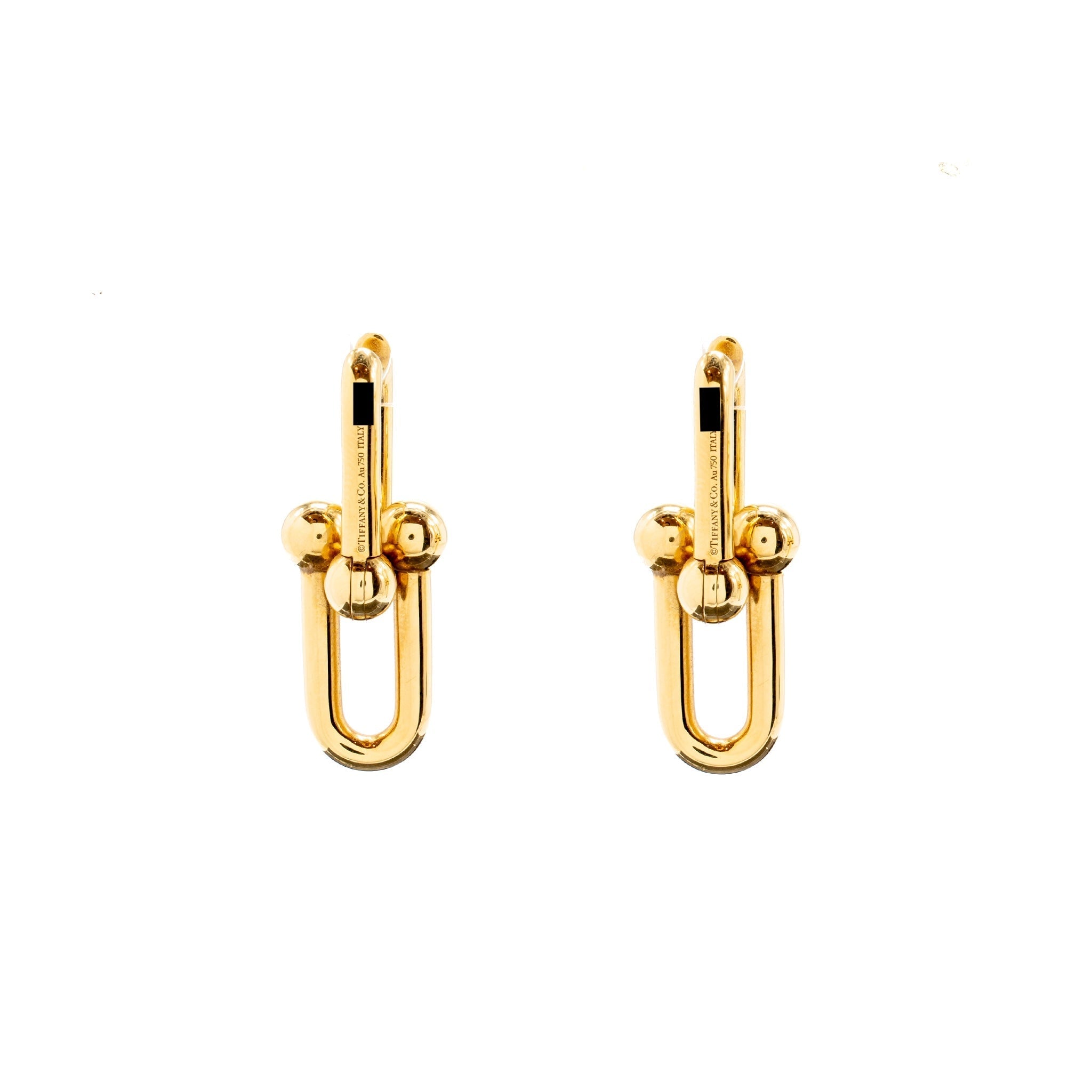 TIFFANY HARDWARE LARGE LINK EARRINGS YELLOW GOLD
