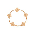 VAN CLEEF AND ARPELS VINTAGE ALHAMBRA BRACELET 5 MOTIF 18K ROSE GOLD