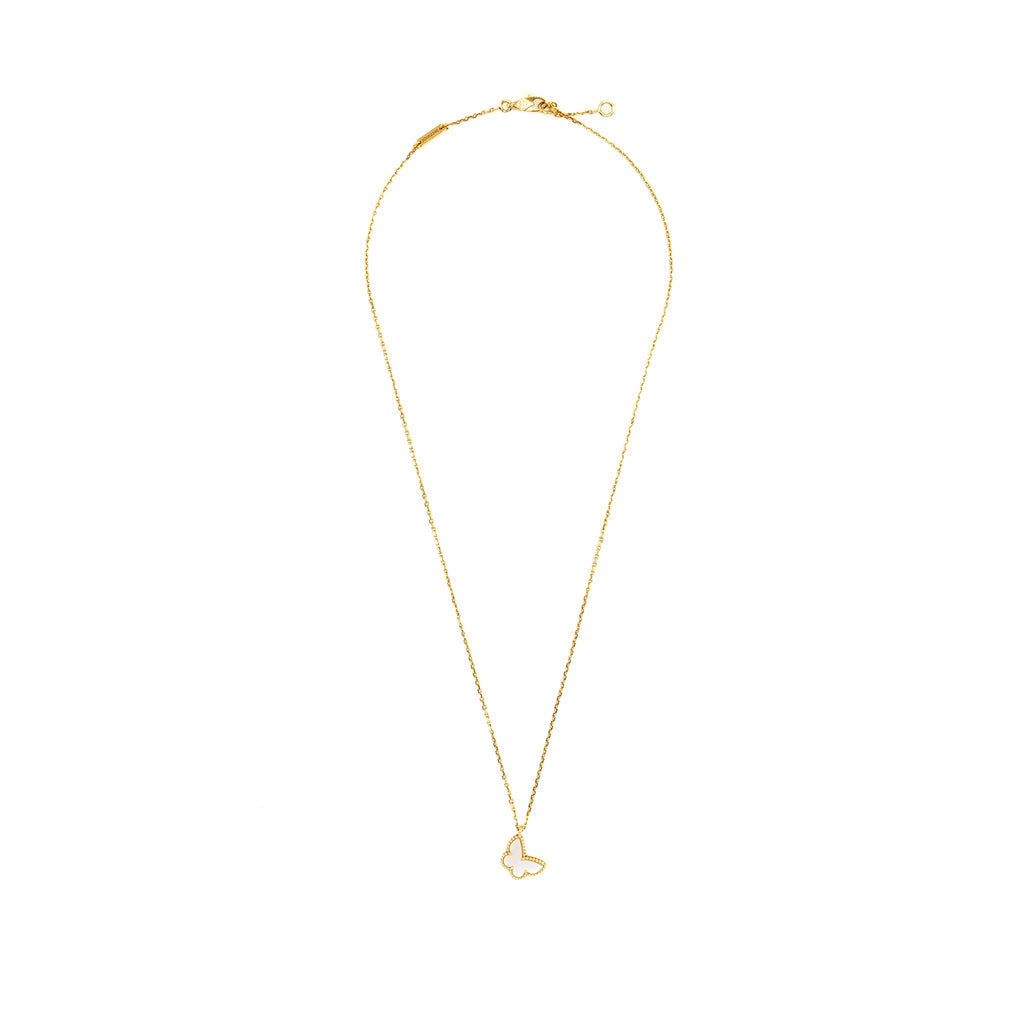 VAN CLEEF & ARPELS SWEET BUTTERFLIES PENDANT YELLOW GOLD/MOTHER-OF-PEARL