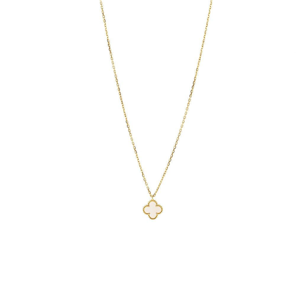 VAN CLEEF & ARPELS SWEET ALHAMBRA PENDANT YELLOW GOLD, WHITE MOTHER-OF-PEARL
