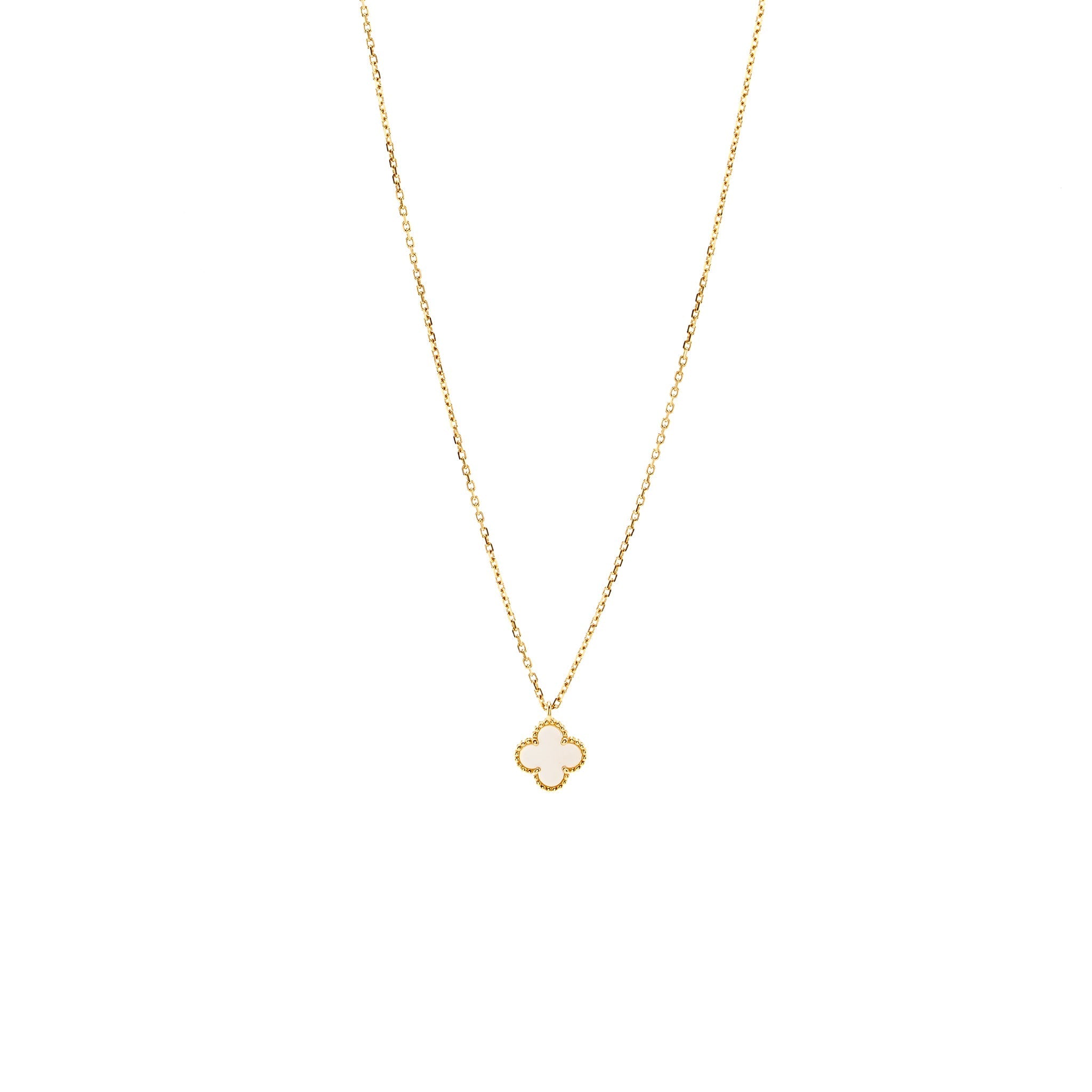 VAN CLEEF & ARPELS SWEET ALHAMBRA PENDANT YELLOW GOLD, WHITE MOTHER-OF-PEARL