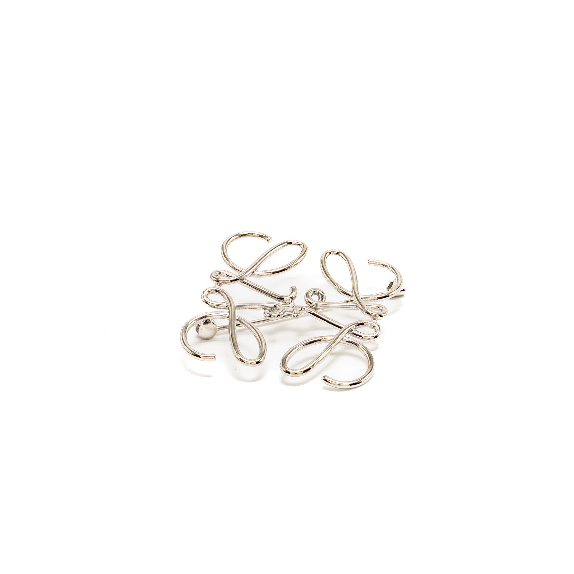 LOEWE ANAGRAM BROOCH SILVER TONE