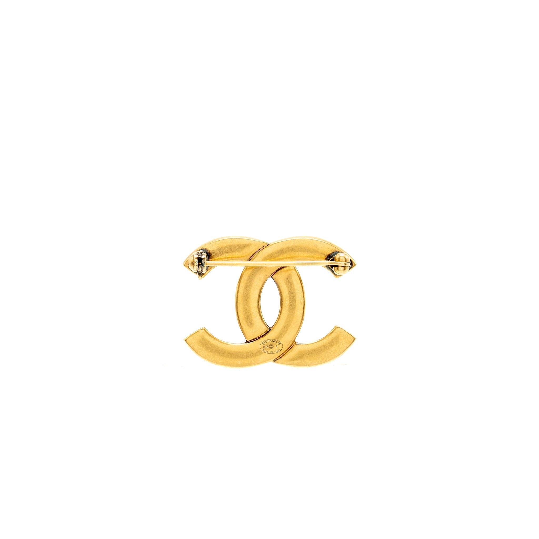 CHANEL CC BROOCH GOLD TONE