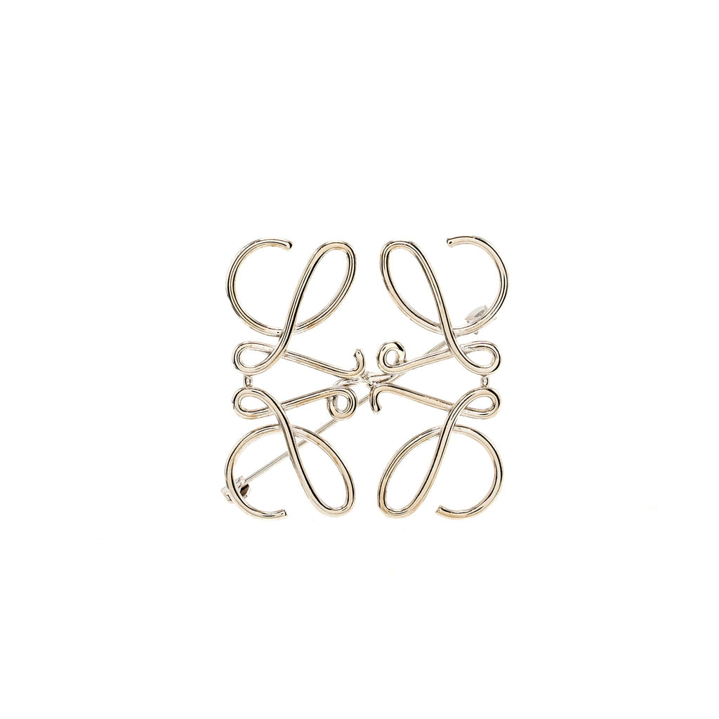 LOEWE ANAGRAM BROOCH SILVER TONE