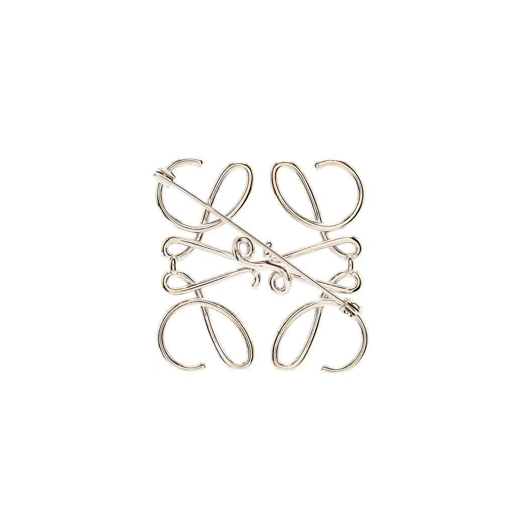 LOEWE ANAGRAM BROOCH SILVER TONE