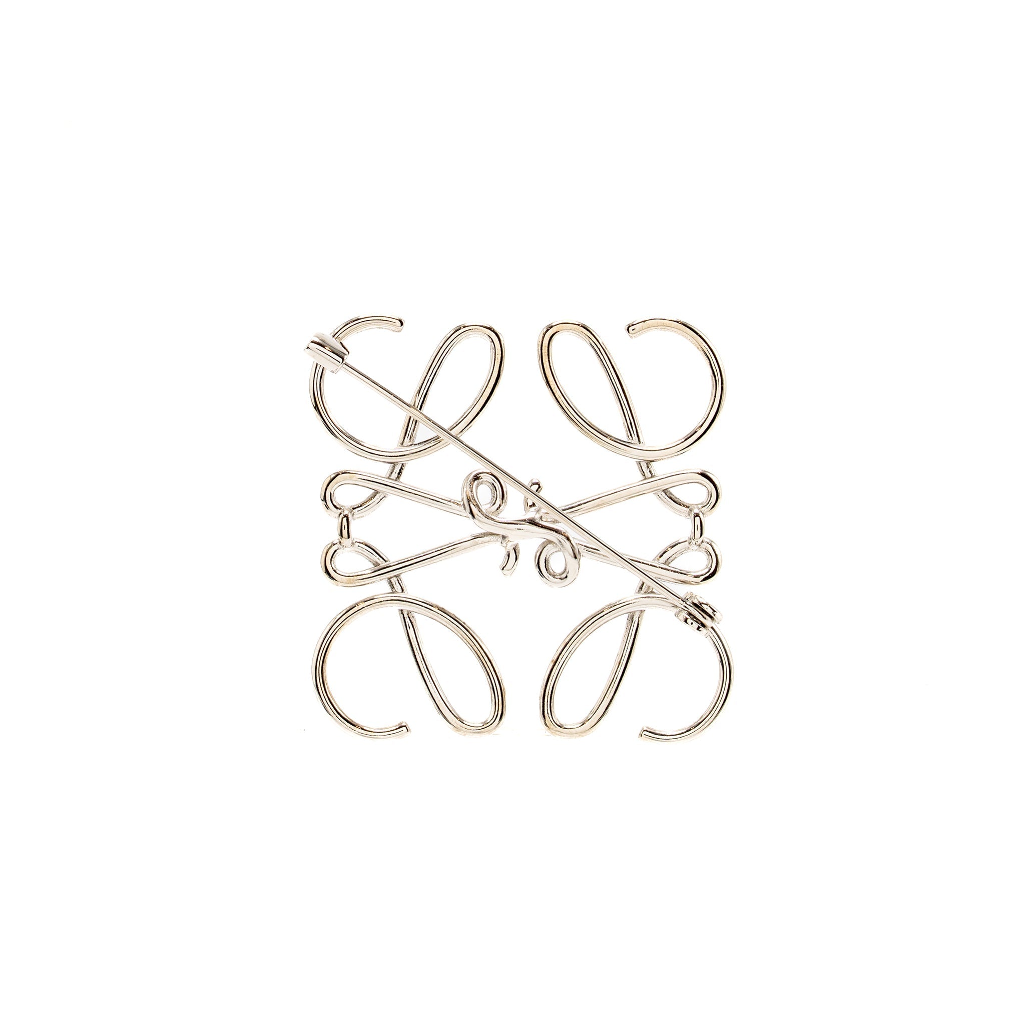 LOEWE ANAGRAM BROOCH SILVER TONE
