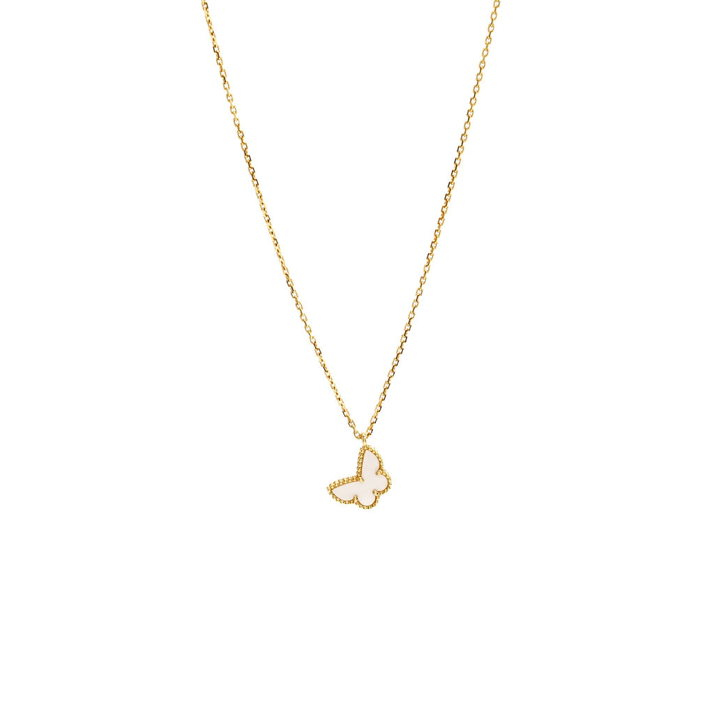VAN CLEEF & ARPELS SWEET BUTTERFLIES PENDANT YELLOW GOLD/MOTHER-OF-PEARL