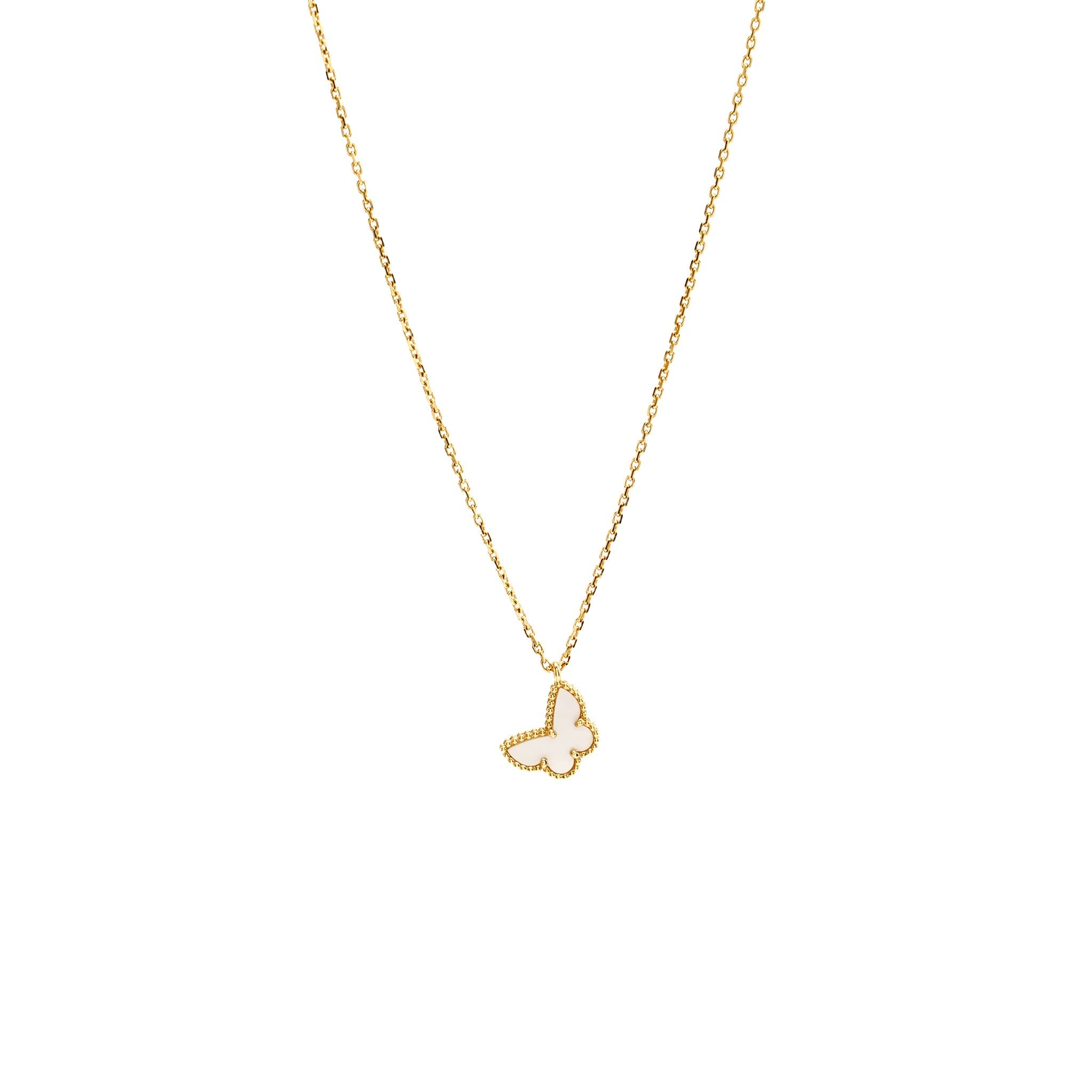 VAN CLEEF & ARPELS SWEET BUTTERFLIES PENDANT YELLOW GOLD/MOTHER-OF-PEARL