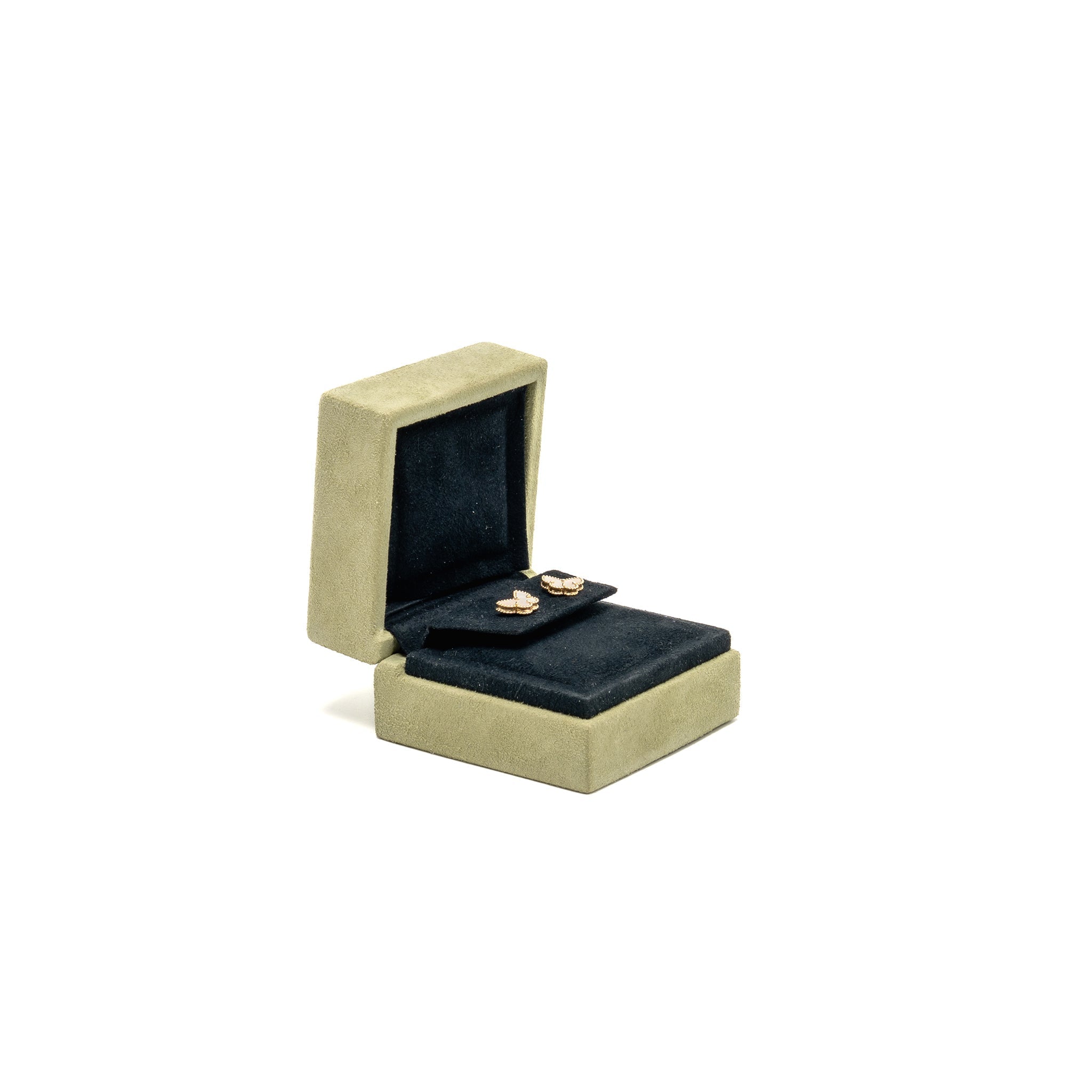 VAN CLEEF AND ARPELS SWEET BUTTERFLIES EARSTUDS 18K YELLOW GOLD / MOTHER OF PEARL