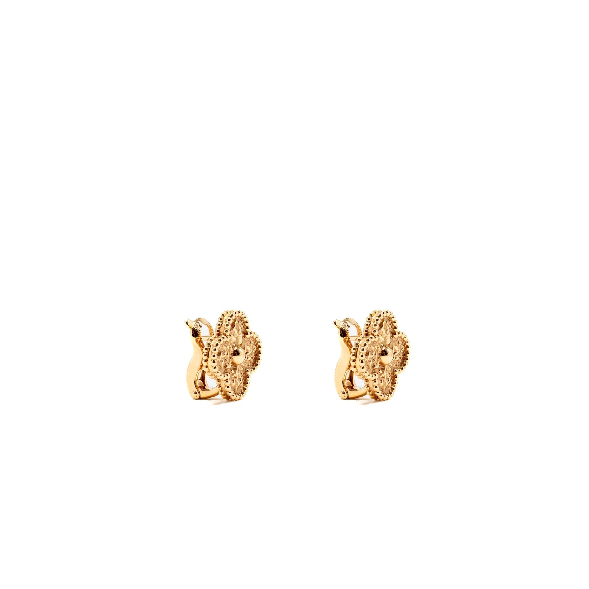 VAN CLEEF & ARPELS VINTAGE ALHAMBRA EARRINGS, ROSE GOLD