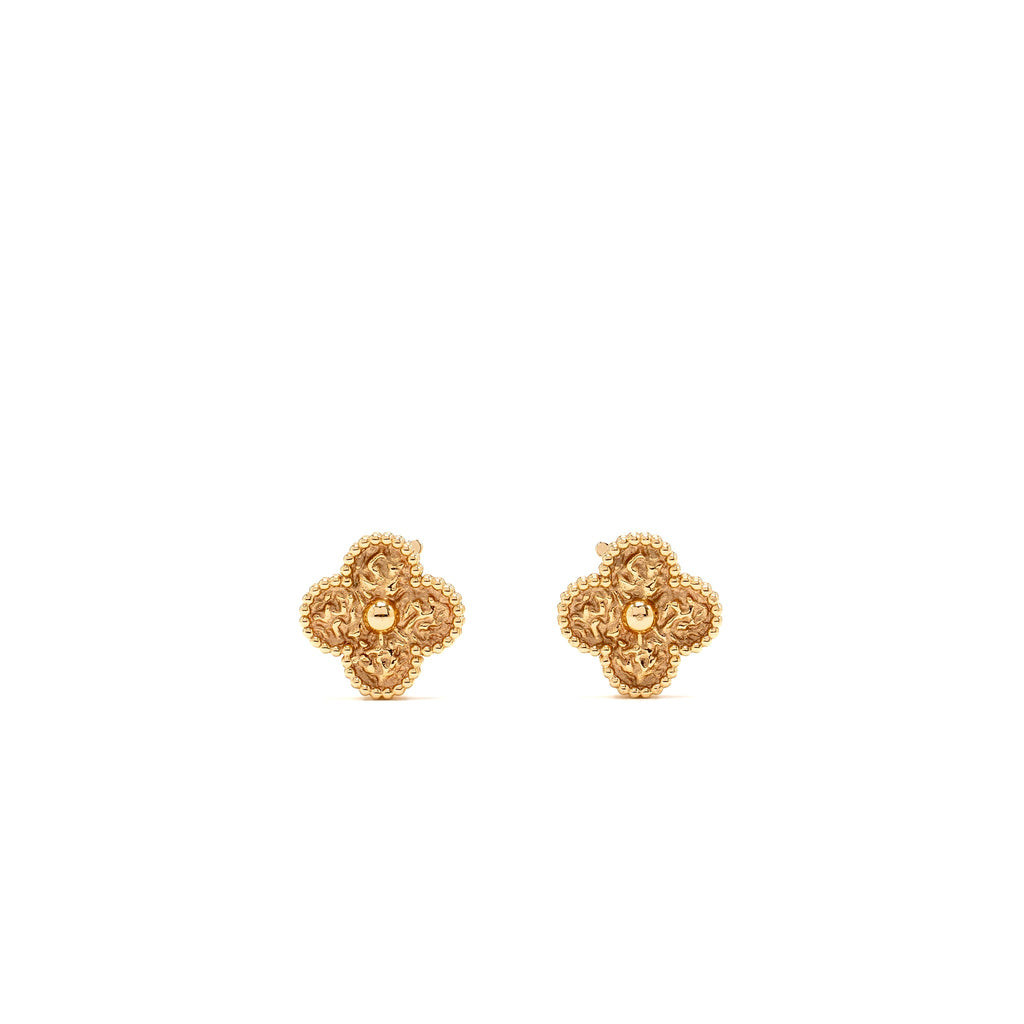 VAN CLEEF & ARPELS VINTAGE ALHAMBRA EARRINGS, ROSE GOLD
