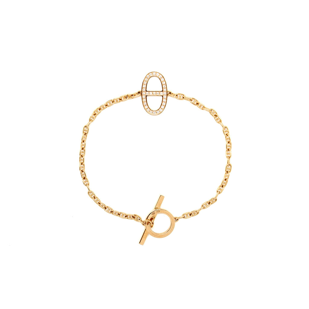 HERMES CHAINE D’ANCRE CONTOUR BRACELET ROSE GOLD DIAMONDS