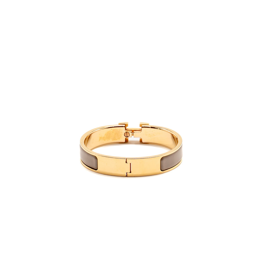 HERMES CLIC H BRACELET MARRON GLACE RGHW