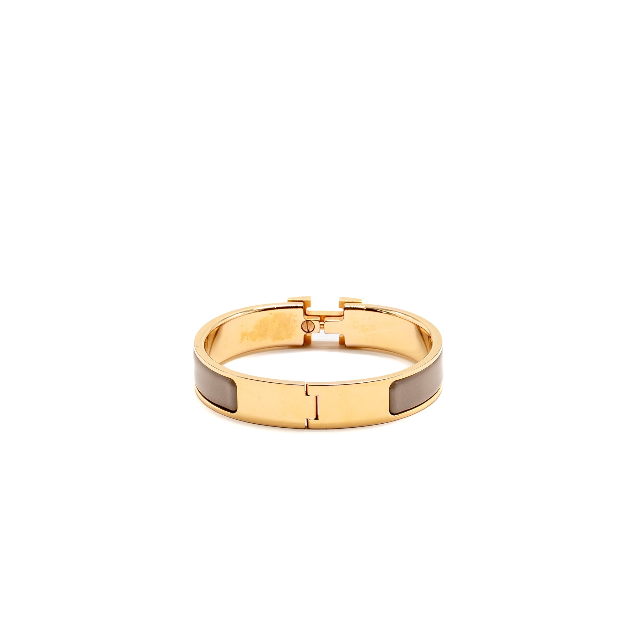 HERMES CLIC H BRACELET MARRON GLACE RGHW