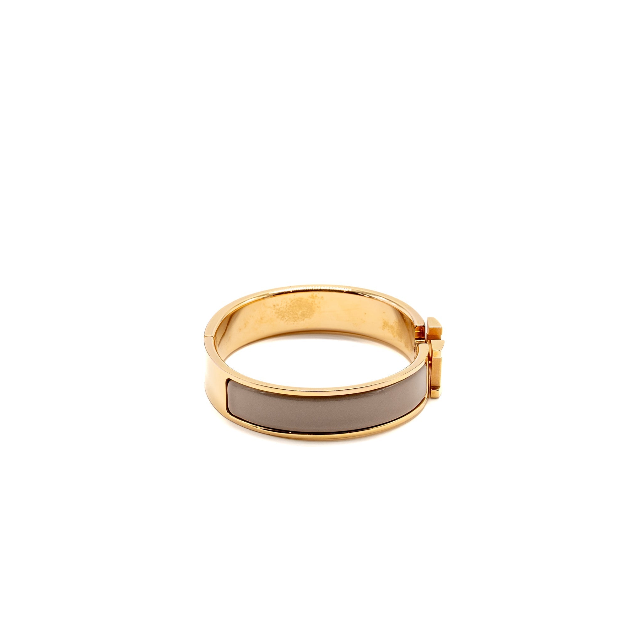 HERMES CLIC H BRACELET MARRON GLACE RGHW