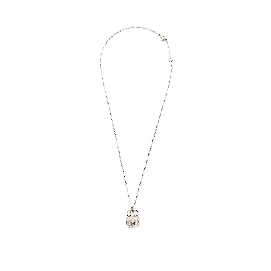 HERMES CONSTANCE PENDANT WHITE GOLD WITH DIAMONDS