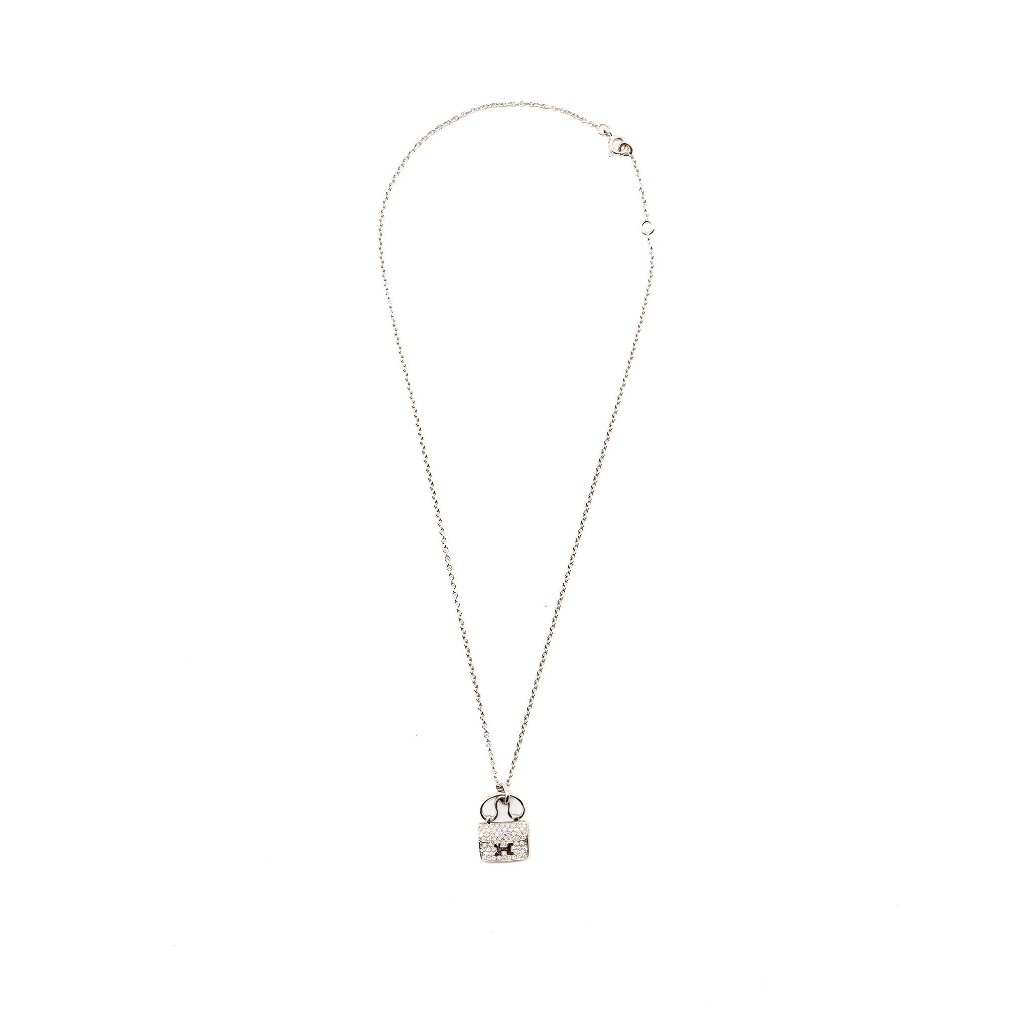HERMES CONSTANCE PENDANT WHITE GOLD WITH DIAMONDS