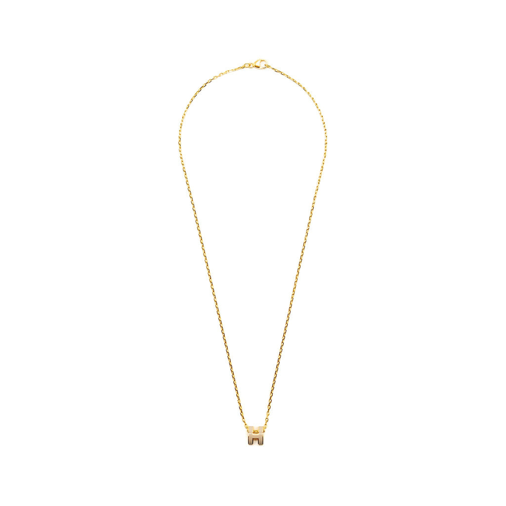 HERMES MINI POP H PENDANT MARRON GLACE GHW